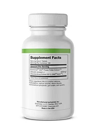 Graminex PollenAid Prostate Supplement: All Natural Prostate Support for Bladder Control & Urinary Tract Health, Rye Pollen Extract Made in USA, 200 Tablets (Pack of 2) Graminex buy supplements canada