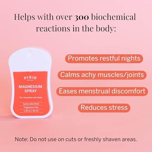 Pixie Pure Magnesium Spray 1.35oz – USP Grade – Fast-Absorbing Topical Relief for Body Aches, Sleep & Menstrual Discomfort – Travel Size & Non-Toxic for Feminine Care Pixie Cup buy supplements canada