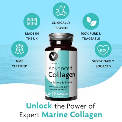 Premium Advanced Collagen Complex for Joint and Bone Health – High Strength Marine Collagen with Vitamin D3, Zinc, and Copper V Vitamini buy supplements canada