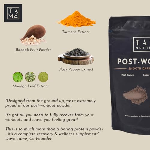Vegan Post Workout Protein Powder | Dark Chocolate | 301g | Tame Nutrition Tame Nutrition buy supplements canada