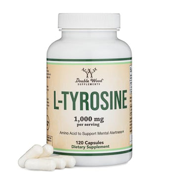 L-Tyrosine 1,000mg per Serving, 120 Veggie Capsules (L Tyrosine Supplement for Memory Double Wood Supplements buy supplements canada