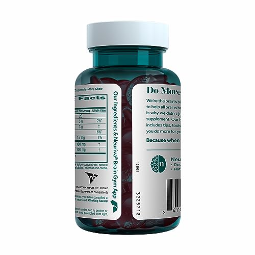 NEURIVA Original Brain Supplement for Memory, Focus & Concentration + Learning & Accuracy with Clinically Tested Nootropics Phosphatidylserine and Neurofactor, Strawberry Flavor, 50 Gummies NEURIVA buy supplements canada