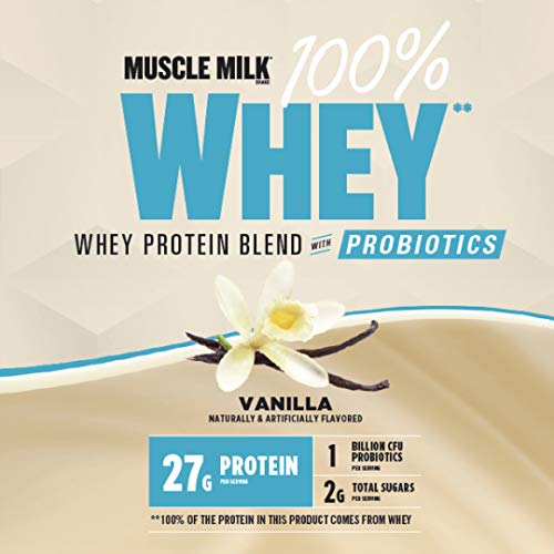 Muscle Milk 100% Whey With Probiotics Protein Powder, Vanilla, 1.85 Pound, 23 Servings Muscle Milk buy supplements canada