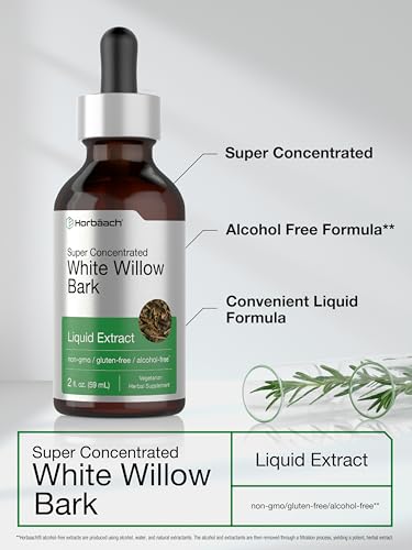 White Willow Bark Extract | 2 fl oz | Alcohol Free Liquid Tincture | Super Concentrated Horbäach buy supplements canada