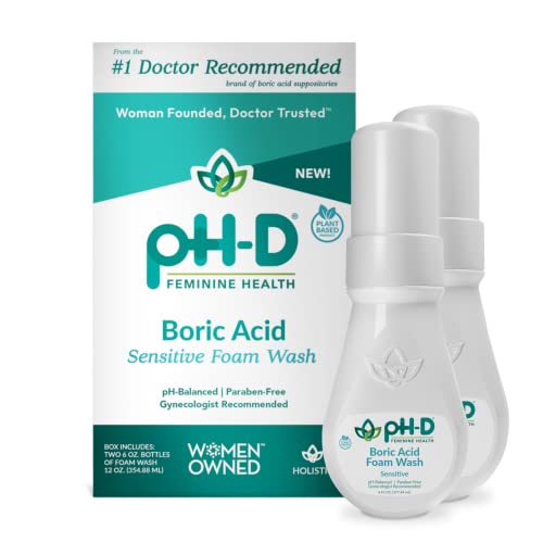 pH-D Feminine Health - Boric Acid Foam Wash - pH-Balanced, Paraben-Free, and Plant-based pH-D Feminine Health Support buy supplements canada