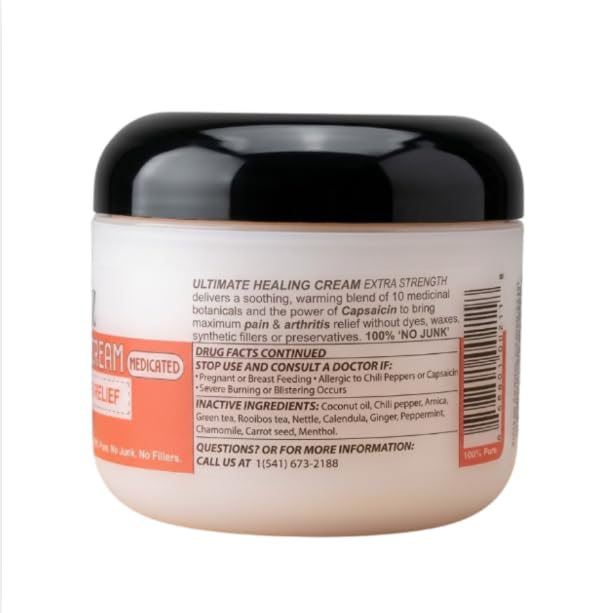 Naturulz Ultimate Healing (Medicated) Cream OTC 4 Ounce - Pain & Arthritis Topical for Sore Lower Back, Neck, Shoulders, and Muscles. All-Natural Formula with Medication Strength Capsaicin. Naturulz buy supplements canada