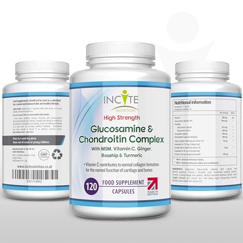 Glucosamine and Chondroitin High Strength Complex with MSM, Vitamin C, Ginge Incite Nutrition buy supplements canada