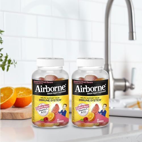 Airborne 750mg Vitamin C Gummies for Adults, Immune Support Gummies with Powerful Antioxidants VIT C & E, Caffeine Free Airborne buy supplements canada