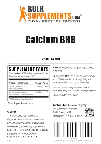 BulkSupplements.com Calcium BHB Powder - Beta-HydroxyButyrate Powder, BHB Supplement BULKSUPPLEMENTS.COM buy supplements canada