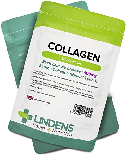 Lindens Collagen (Marine) 400mg Capsules 360 Pack - UK Manufacturer, Letterbox Friendly Lindens buy supplements canada