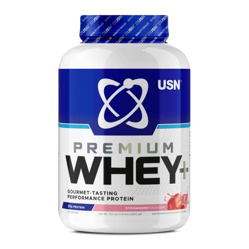 USN Whey+ Strawberry Protein Powder 2kg - Muscle Building & Recovery Protein Shakes USN buy supplements canada