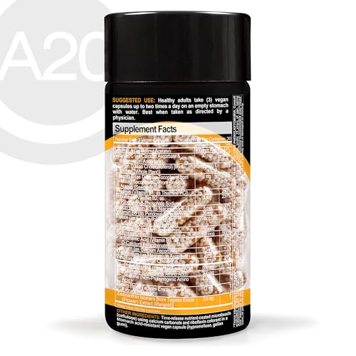 HCF A20 Microbead Brain Health Supplements for Adults for Memory, Focus, Calm, Mood, Alertness, Attention, Vision, Sleep, Immune System, 20 Premium Nootropic Nutrients Multivitamin & 7 Advances® Tech HCF buy supplements canada