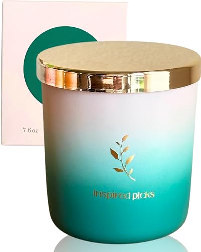 Inspired Picks Refreshing Green Candle – Wood Sage & Sea Salt w/Gold Stemmed Leaves Symbol Inspired Picks buy supplements canada