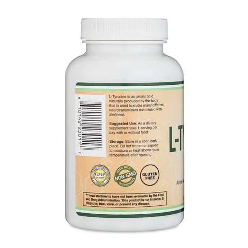 L-Tyrosine 1,000mg per Serving, 120 Veggie Capsules (L Tyrosine Supplement for Memory Double Wood Supplements buy supplements canada