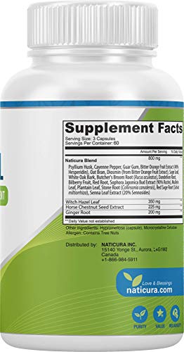 Naticura Hem-Control Natural Hemorrhoid Supplement - Vegan Herbal Supp Naticura buy supplements canada