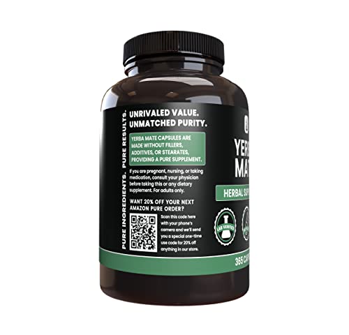 PURE ORIGINAL INGREDIENTS Yerba Mate (365 Capsules), No Magnesium Or Rice Fillers PURE ORIGINAL INGREDIENTS buy supplements canada