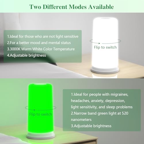 Green Light Lamp for Migraines,Mood Light Therapy Lamp 10000 Lux,Narrow Band Green LEDs KTS buy supplements canada