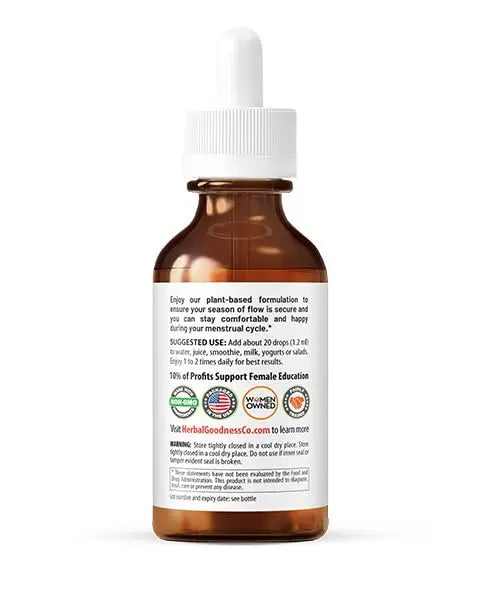 Herbal Goodness Secure in My Flow | Menstrual Support Supplements | Slow Flow Menstrual Supplements, Mood Support, Hormone Health, Aids Relaxation, Metabolic Support 2oz Herbal Goodness buy supplements canada
