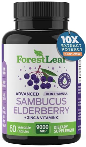 ForestLeaf Sambucus Elderberry with Vitamin C and Zinc - 9000mg Ult ForestLeaf buy supplements canada