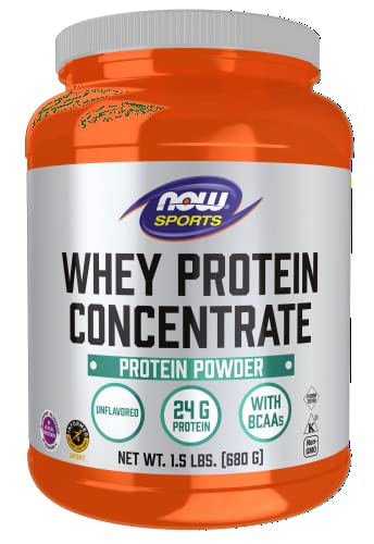 NOW Sports Nutrition, Whey Protein Concentrate, 24 g With BCAAs, Unflavored Powder NOW buy supplements canada