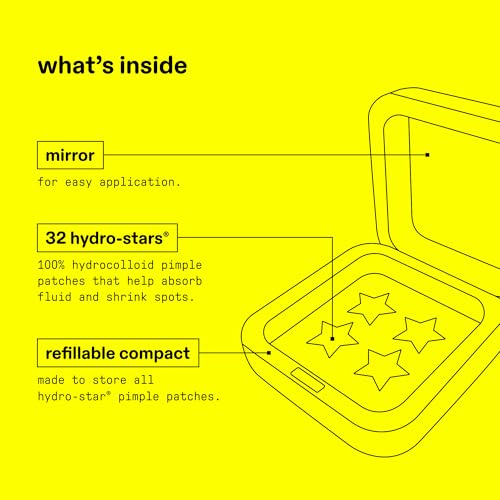 Starface Hydro-Star Pimple Patches + Big Yellow Compact, Clinically Proven Spot Shrinking in 6 Hours, Absorb Fluid and Reduce Redness, Hydrocolloid, Vegan and Cruelty-Free Skincare (32 Count) Starface World buy supplements canada