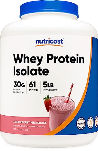 Nutricost Whey Protein Isolate (Strawberry Milkshake) 5LBS Nutricost buy supplements canada