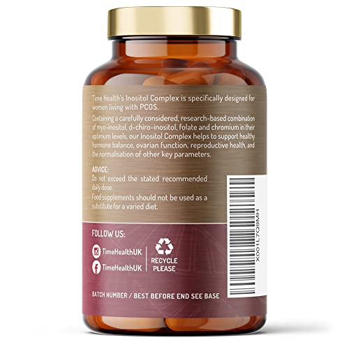 Inositol Complex | PCOS Support | 180 Capsules | Myo & D Chiro-Inositol, Folate & Chromi Time Health buy supplements canada