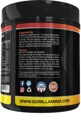 Gorilla Mode Pre Workout - Massive Pumps · Laser Focus · Energy · Power - L-Citrulline Gorilla Mind buy supplements canada