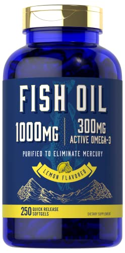 Fish Oil 1000mg | 300mg Omega 3 | 250 Count | Non-GMO and Gluten Free Supplement Carlyle buy supplements canada