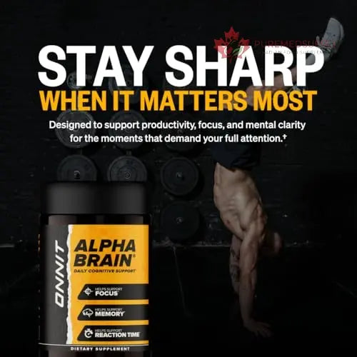 ONNIT Alpha Brain Nootropic Brain Supplement for Focus, Memory, Mental Clarity, Cognitive Support with L-Theanine and Vitamin B6, 90 Count ONNIT buy supplements canada