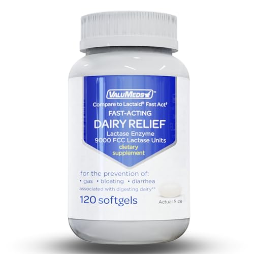 ValuMeds Fast Acting Dairy Relief Lactose Enzymes, 120 Softgels, Help Prevent Gas ValuMeds buy supplements canada