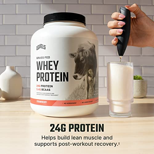 Levels Grass Fed 100% Whey Protein, No Hormones, Strawberry, 5LB Levels Nutrition buy supplements canada