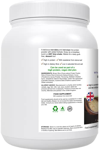 RicePro |Chocolate | Brown Rice Protein Powder with Added Herbals | Chicory Root Extract, Biobodyboost buy supplements canada