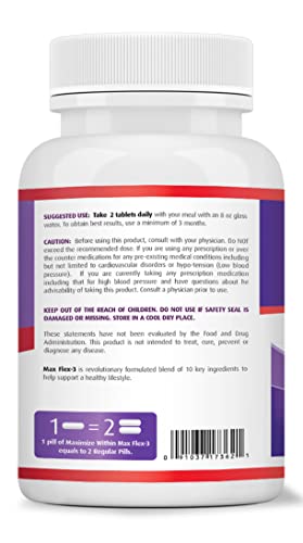 Maximum Slim Max Flex-3 Pain Relief Formula with Green Lipped Mussel - 60 Count Maximum Slim buy supplements canada