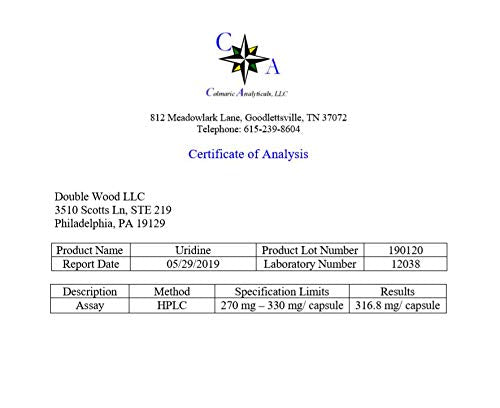 Uridine Monophosphate - Third Party Tested (Choline Enhancer, Beginner Nootropic) Double Wood Supplements buy supplements canada