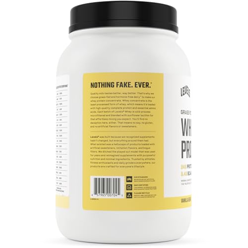 Levels Grass Fed 100% Whey Protein, No Hormones, Vanilla Bean, 2LB Levels Nutrition buy supplements canada