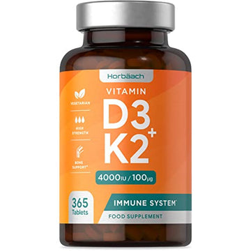 Vitamin D3 K2 High Strength Tablets | 365 Count | Vitamin D3 4000iu and Vitamin K2 MK7 Horbäach buy supplements canada