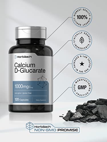 Calcium D-Glucarate 1000mg | 120 Capsules | Non-GMO, Gluten Free Supplement Horbäach buy supplements canada