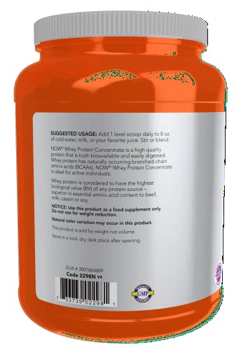 NOW Sports Nutrition, Whey Protein Concentrate, 24 g With BCAAs, Unflavored Powder NOW buy supplements canada