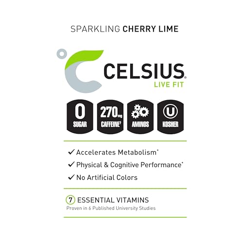 CELSIUS ESSENTIALS, Sparkling Cherry Limeade, Performance Energy Drink 16 Fl Oz CELSIUS buy supplements canada
