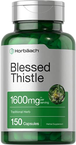 Blessed Thistle Capsules 1600 mg | 150 Count | Max Potency | Non-GMO, Gluten Free Horbäach buy supplements canada