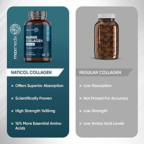 Marine Collagen Capsules 1455mg - Naticol Type 1 Collagen Supplements for Women & Men maxmedix buy supplements canada