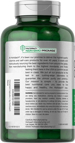 Cinnamon with Chromium Picolinate 2500mg | 250 Capsules | Plus Biotin | Vegetarian Horbäach buy supplements canada