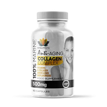 Marine Collagen Complex - High Strength Capsules for Hair, Skin, Nails & Joint Support - Vitamins B2 C & E VITALITYVITS buy supplements canada