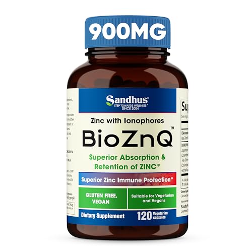 Sandhu's BioZnq 900mg Vegetarian Capsules Zinc Supplement with Quercetin Sandhu's buy supplements canada