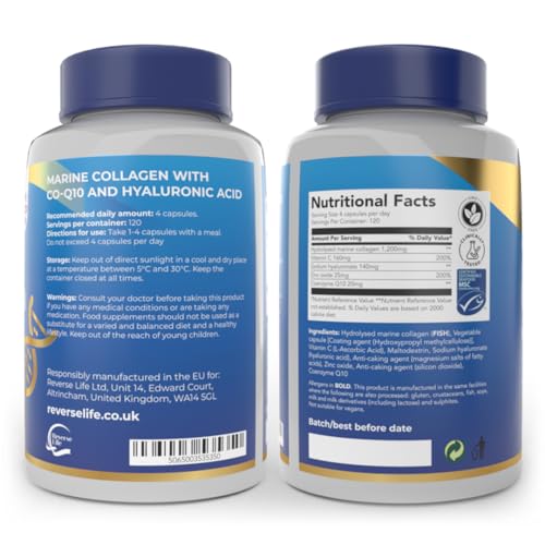 Reverse Life Marine Collagen Capsules 1200mg – with Hyaluronic Acid & Vitamin C + Q10 Reverse Life buy supplements canada