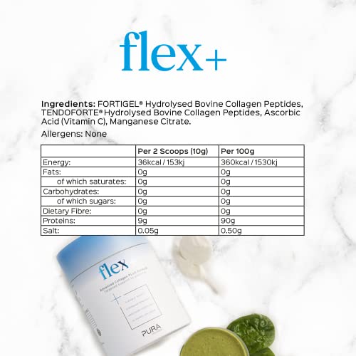 Pura Collagen Powdered Supplement Flex+, 10,000 mg Hydrolysed Peptides, Vitamin C & Manganese Pura Collagen buy supplements canada