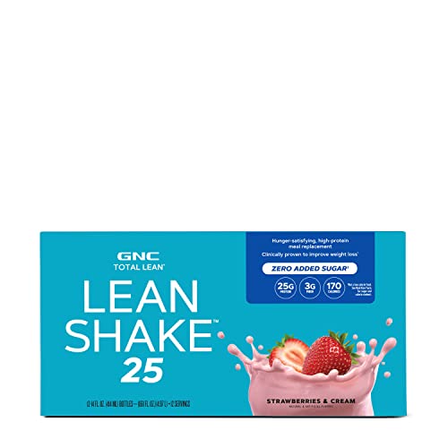 GNC Total Lean Lean Shake 25 - Strawberries and Cream - 12 Bottles GNC buy supplements canada