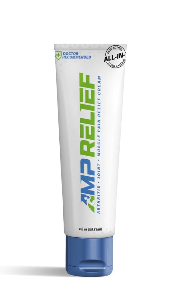 AMP RELIEF Cream - 4oz - All Natural Topical Pain Cream with Arnica, Boswellia, Eucalyptus and Menthol AMP RELIEF buy supplements canada