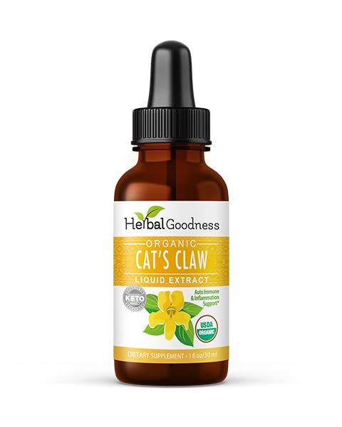 Cat's Claw Extract Joint Support - Herbal Supplement for Joint and Muscle Function, Immunity, Heart Support - Gluten Free - Superior Absorption - Organic Liquid 1oz - Herbal Goodness (1 bttl) Herbal Goodness buy supplements canada